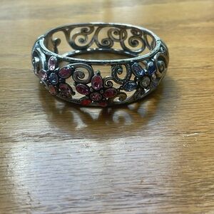 Brighton silver platted hinged flower bracelet